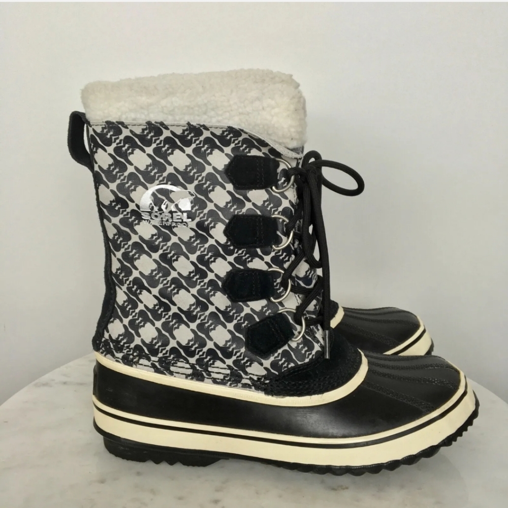 Sorel Women’s 1964 Pac Graphic Winter Duck Boots Waterproof US 8 Black Multi